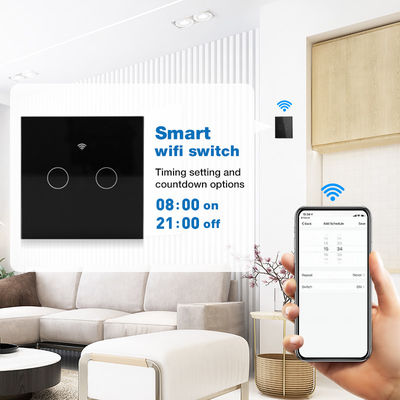 Amazon Alexa i Google Home Control Inteligentny włącznik światła na ścianę Ekran dotykowy ze szkła hartowanego