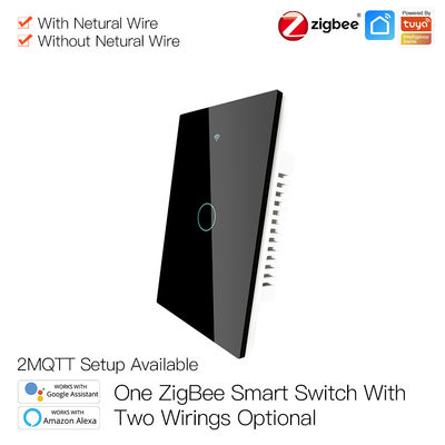 Przełącznik ścienny Zigbee Smart Wifi Brak neutralnego szklanego panelu dotykowego
