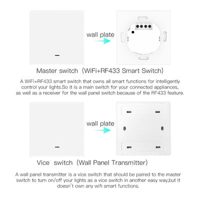 1 2 3 4 Gang Smart Light Przełącznik wciskany z pilotem Tuya Remote Control Home Wall Light Switch;