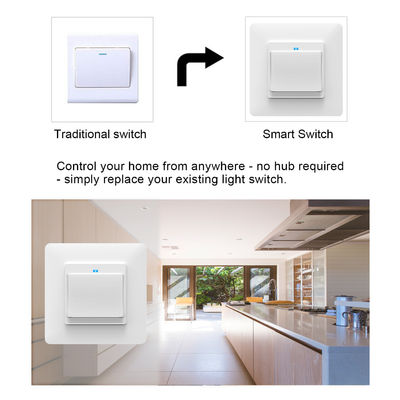 EU UK Standard Tuya Smart Life Przełącznik światła WiFi 10A 1 Gang Przełącznik światła ze wskaźnikiem LED