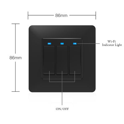 EU UK Standard Life App Inteligentny przełącznik ścienny Wifi Biały czarny 3 Gang 2-drożny włącznik światła Wifi
