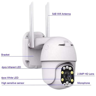 IP66 Kamera Wi-Fi Bezprzewodowa kamera kopułkowa IP Domowa Wi-Fi Pan Tilt Night Vision